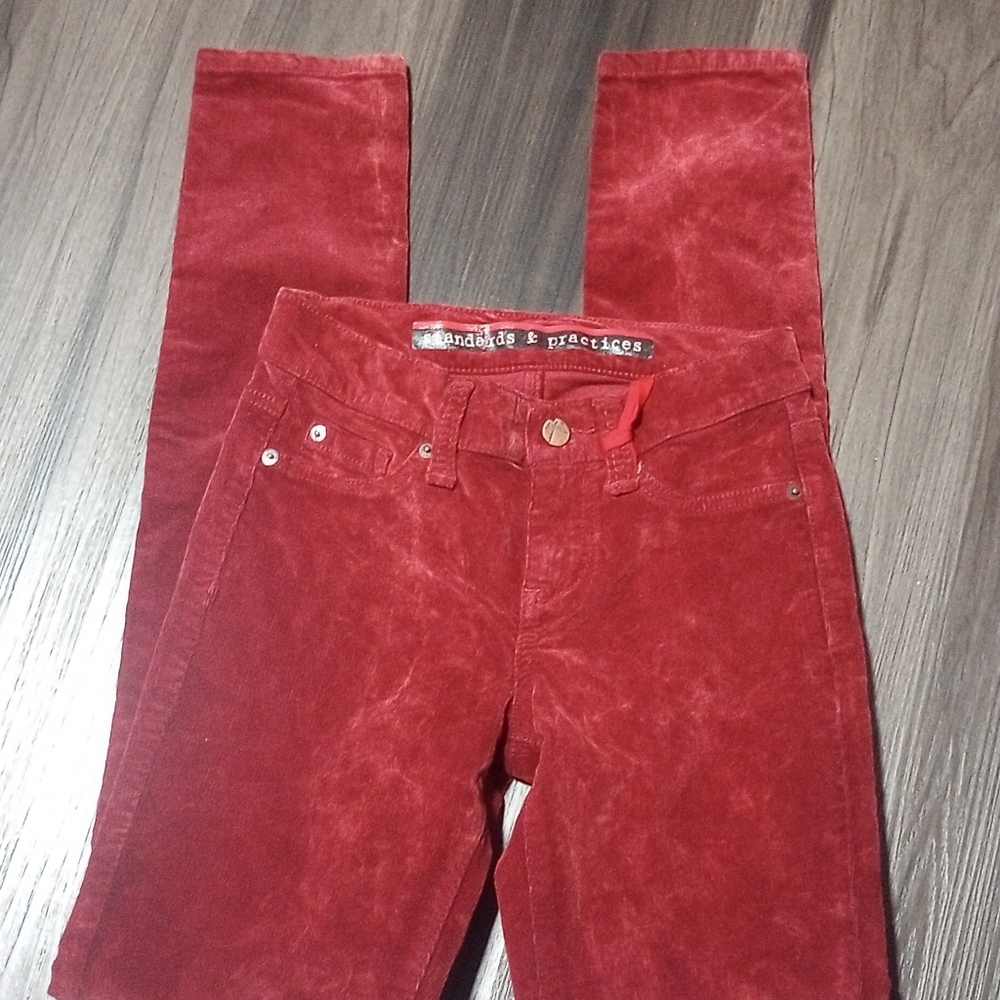 2 For $10 Burgundy Corduroy Standards & Practices Pants Kohl's - Picture 3 of 6
